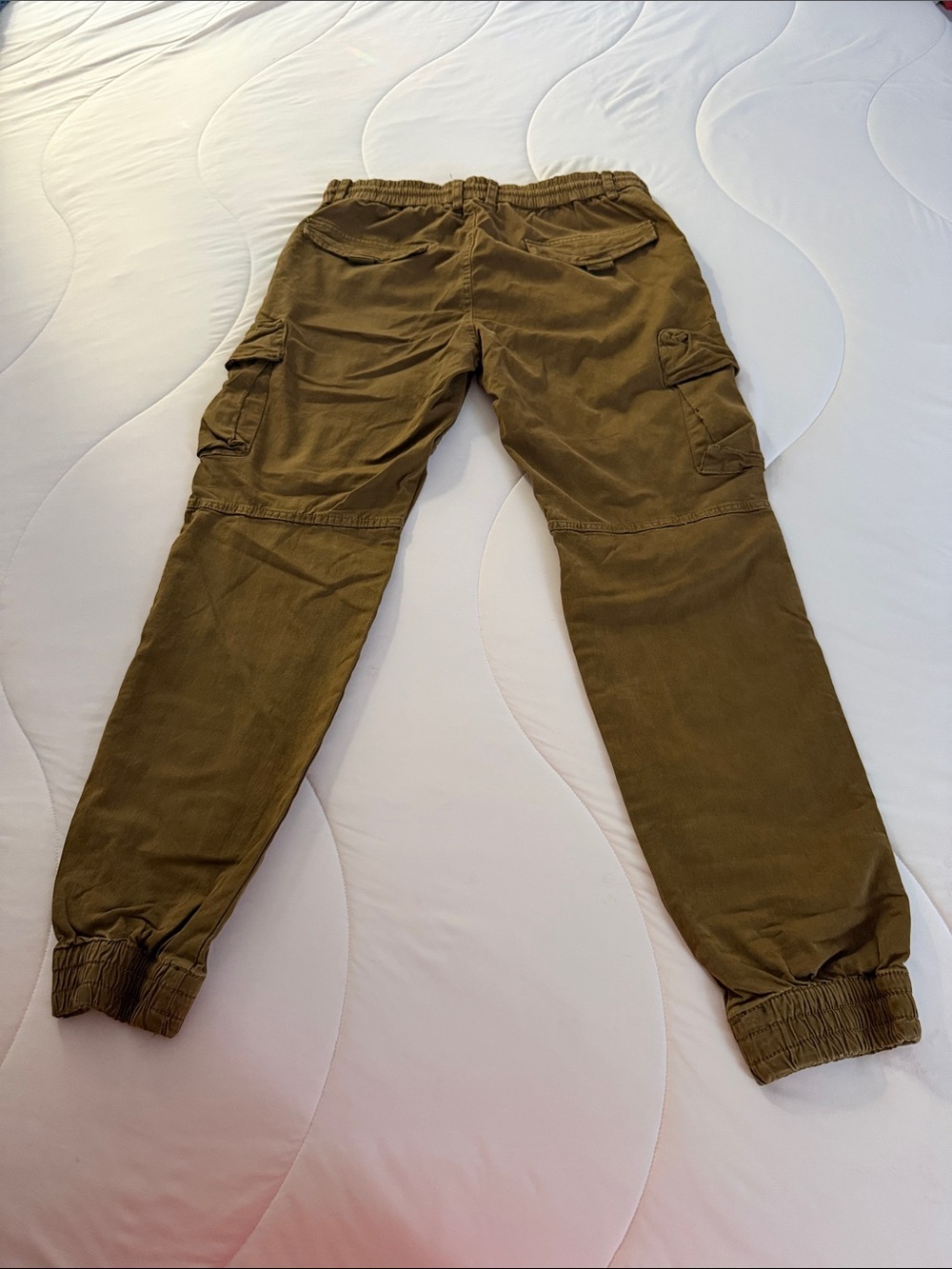 Men's Cargo Pants with Elastic Ankles in Olive - Picture 2 of 5